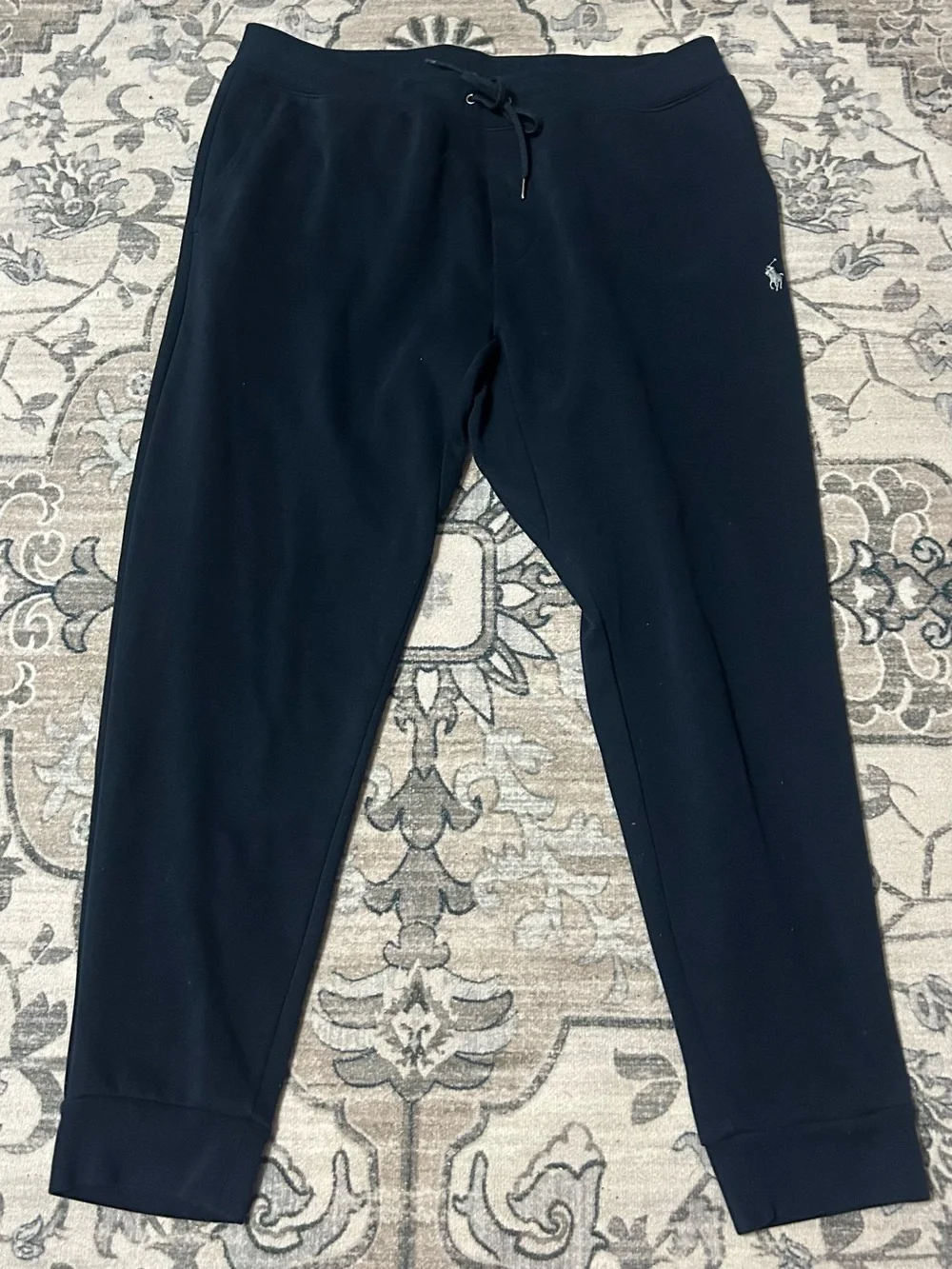 Polo Ralph Lauren Mens Double Knit Joggers Size XL Navy Blue Sweatpants Pony - Picture 2 of 8